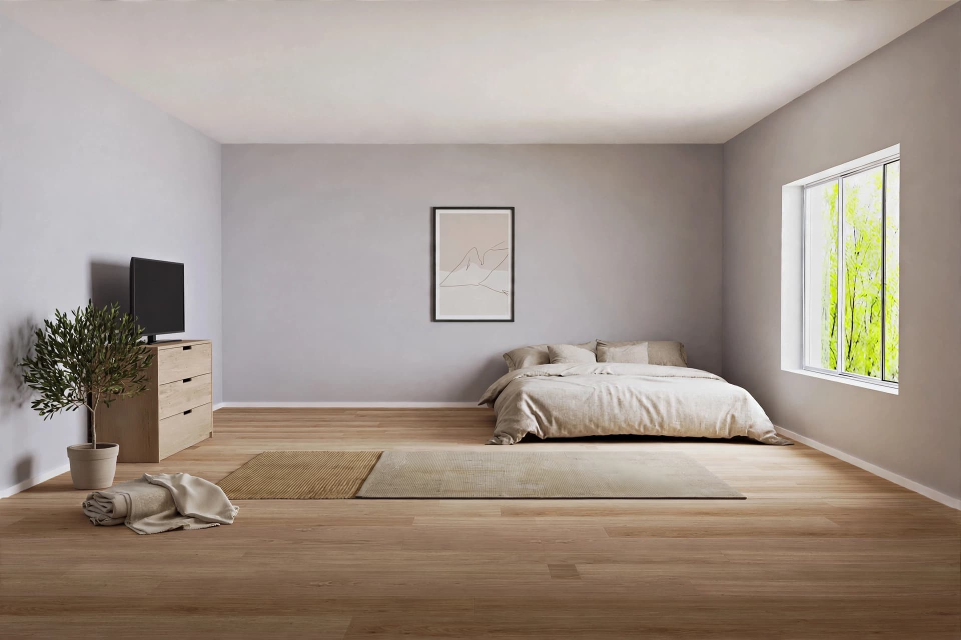 Move the dresser and tv to the opposite wall