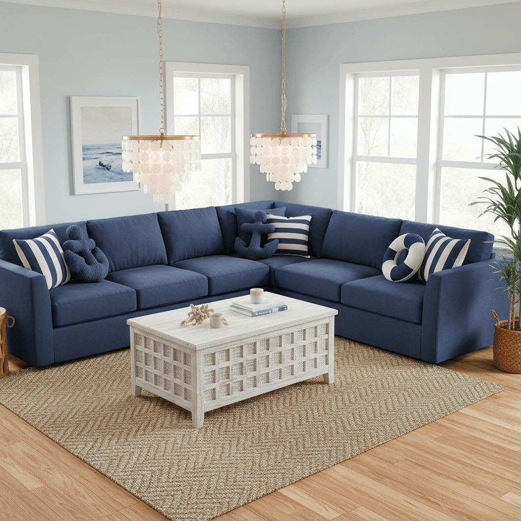 Serene Coastal Retreat Living Room