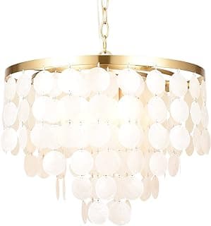 ALICE HOUSE White Shell Pendant Lights Brushed Brass