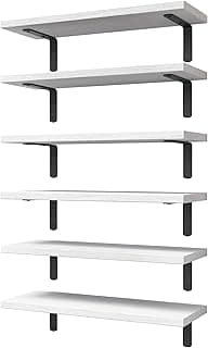 White Floating Shelves Set of 6