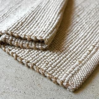 Jute Cotton Area Rug 8x10 Natural